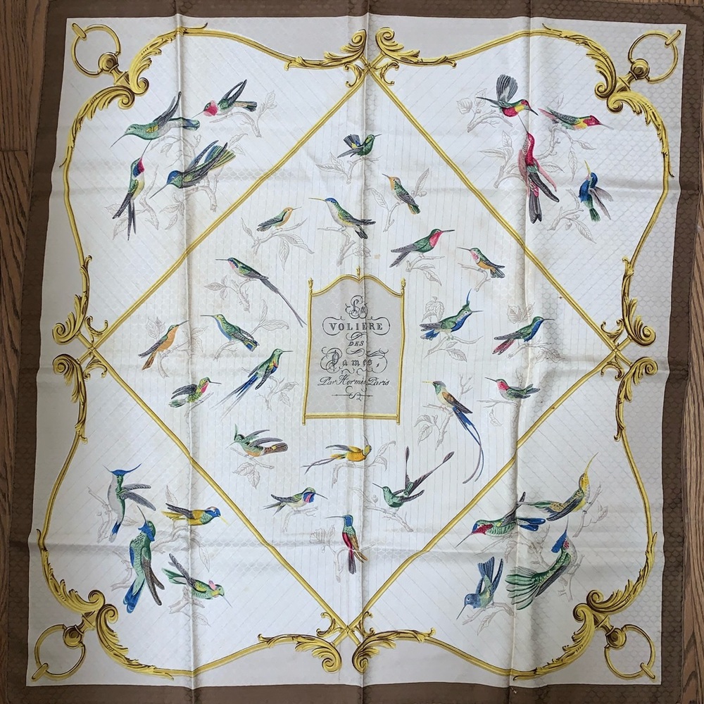 Hermès 1960s “A La Voliere Des Dames” Silk Scarf
